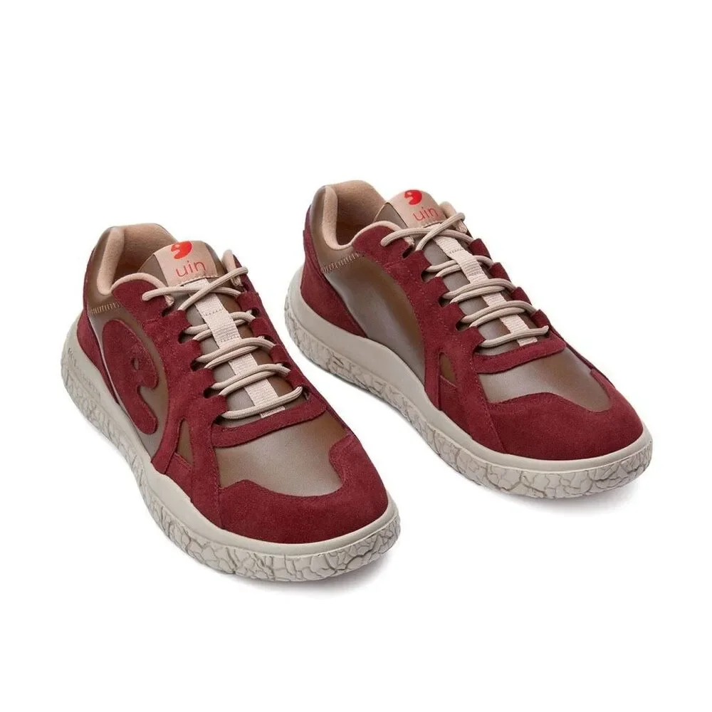 UIN Men's Walking Shoes Casual Chunky Comfort Sneaker(Rubber Red Brown) 133
